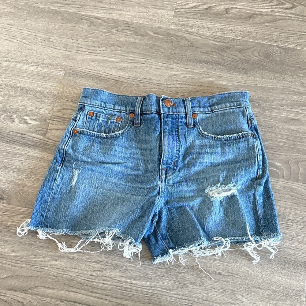 Madewell High Rise Denim Cutoff Shorts Blue